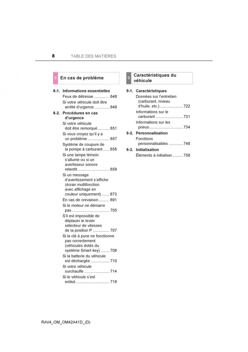 manual  Toyota RAV4 IV 4 manuel du proprietaire / page 9