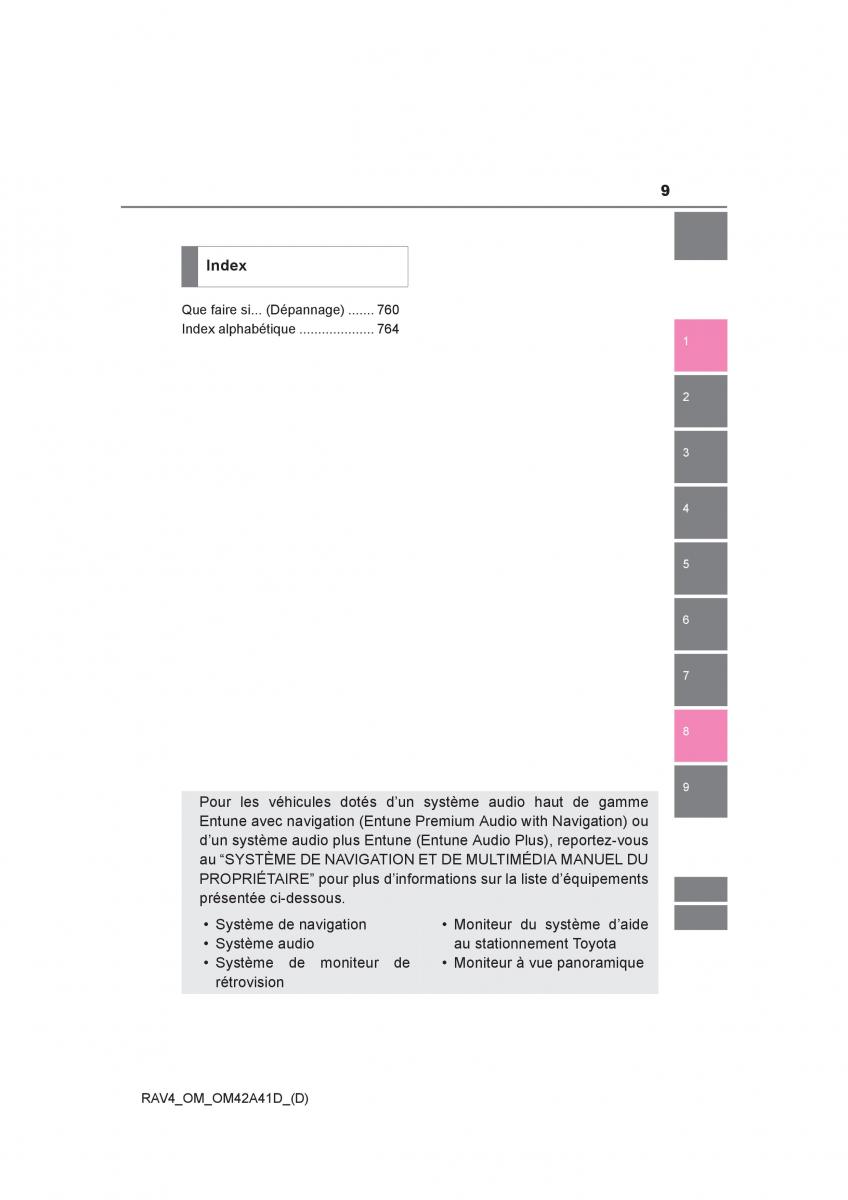 manual  Toyota RAV4 IV 4 manuel du proprietaire / page 10