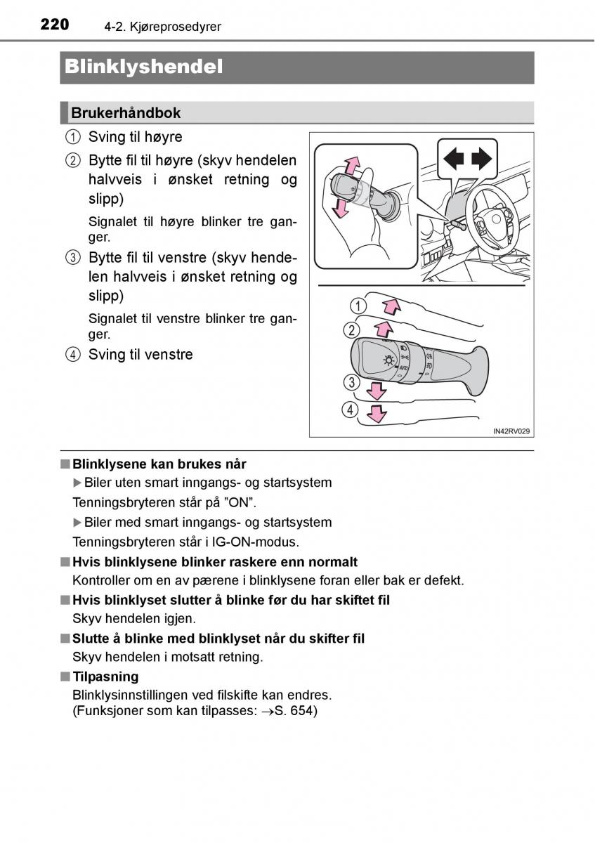 Toyota RAV4 IV 4 bruksanvisningen / page 222