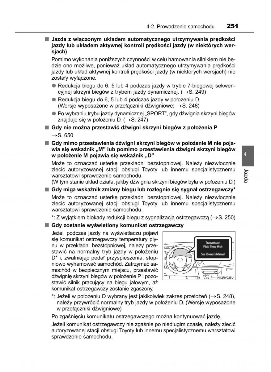 Toyota RAV4 IV 4 instrukcja / page 251