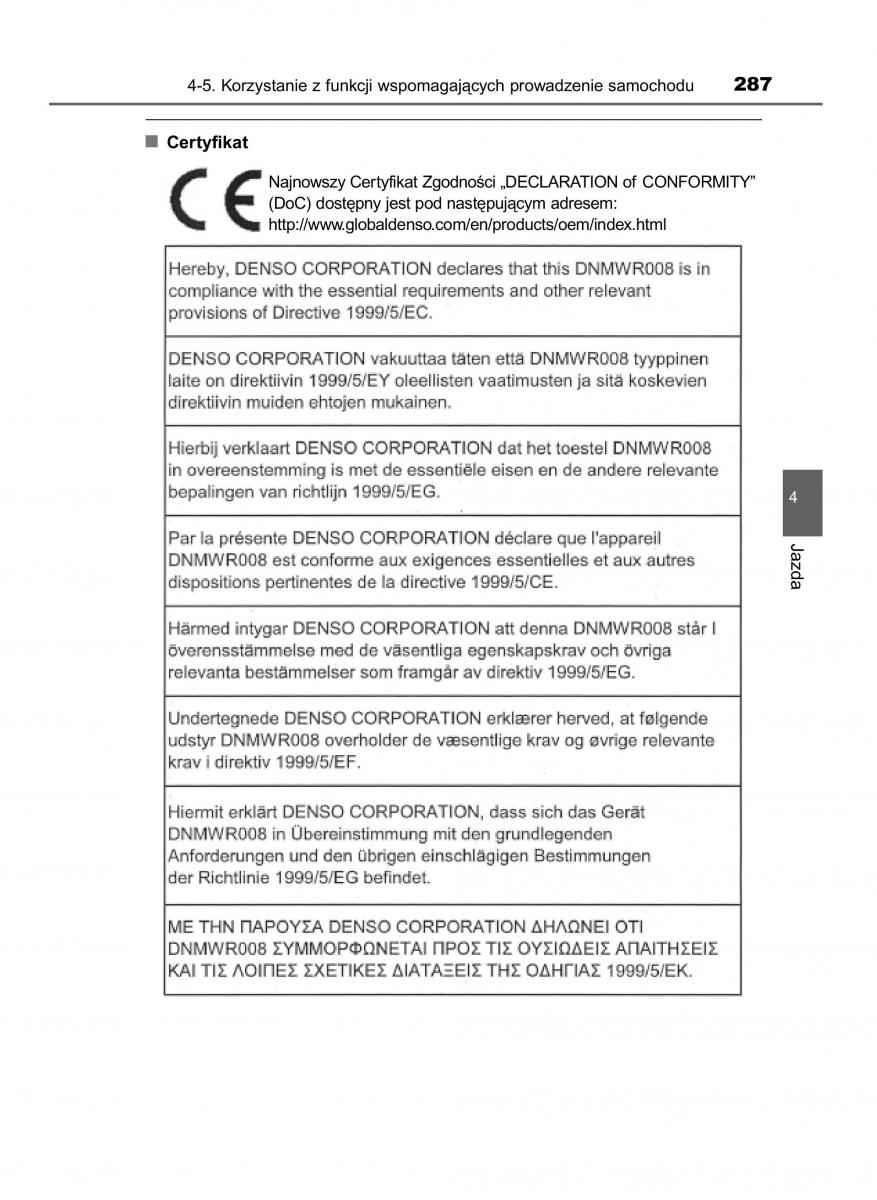 Toyota RAV4 IV 4 instrukcja / page 287