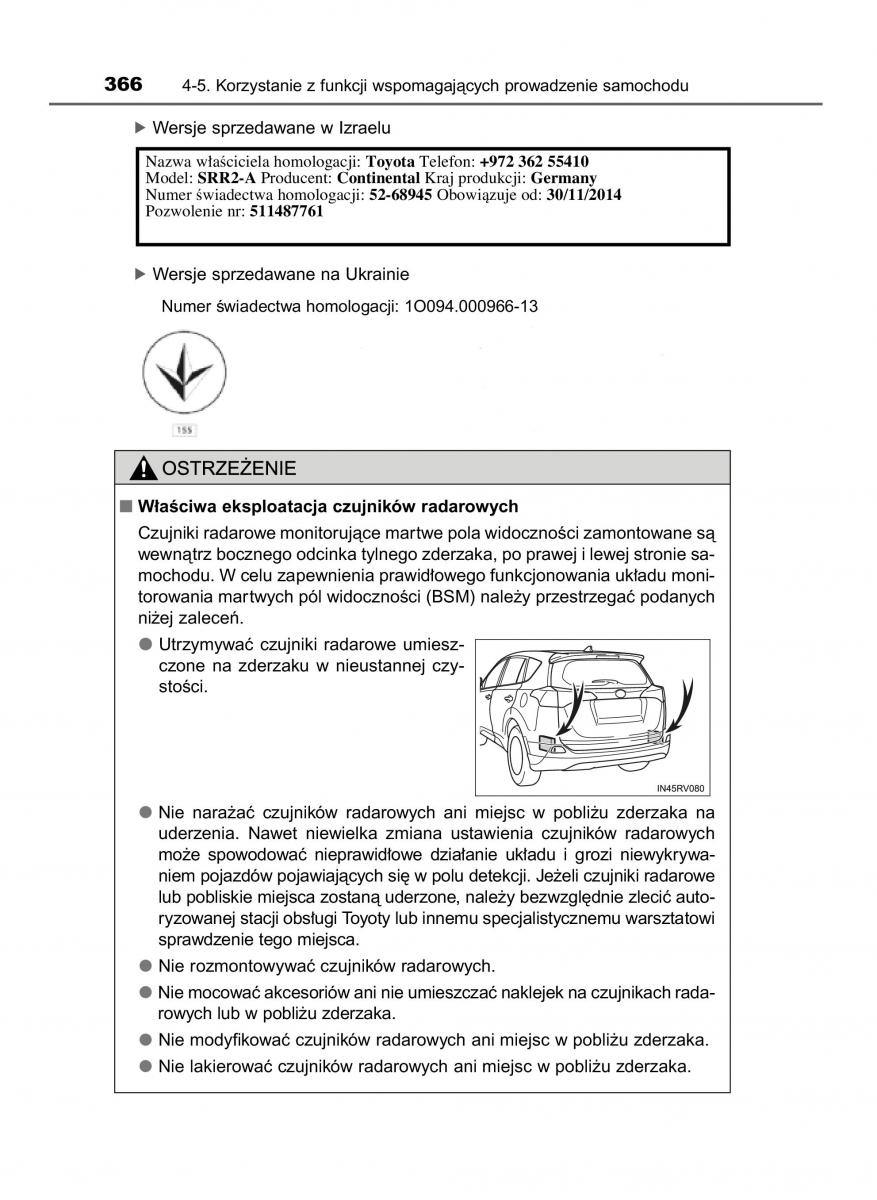 Toyota RAV4 IV 4 instrukcja obslugi / page 366