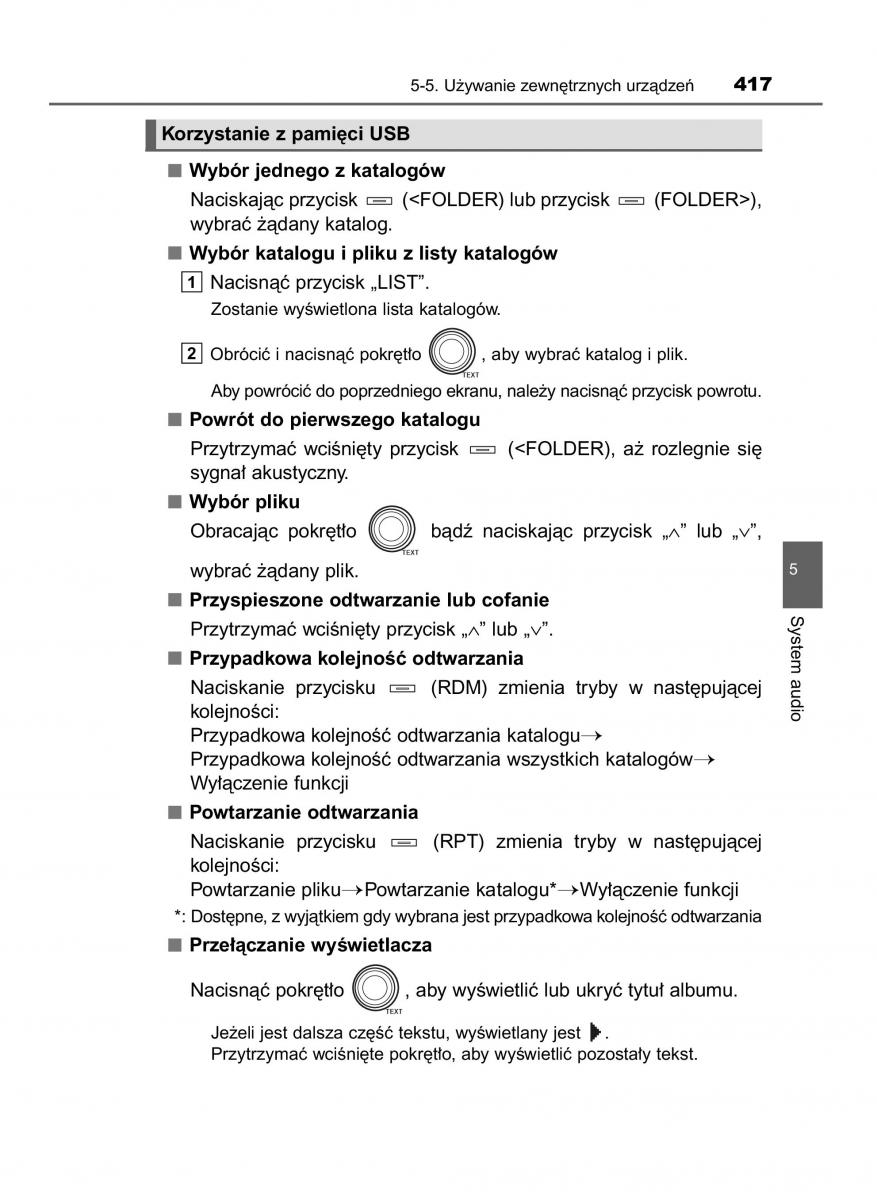 Toyota RAV4 IV 4 instrukcja obslugi / page 417