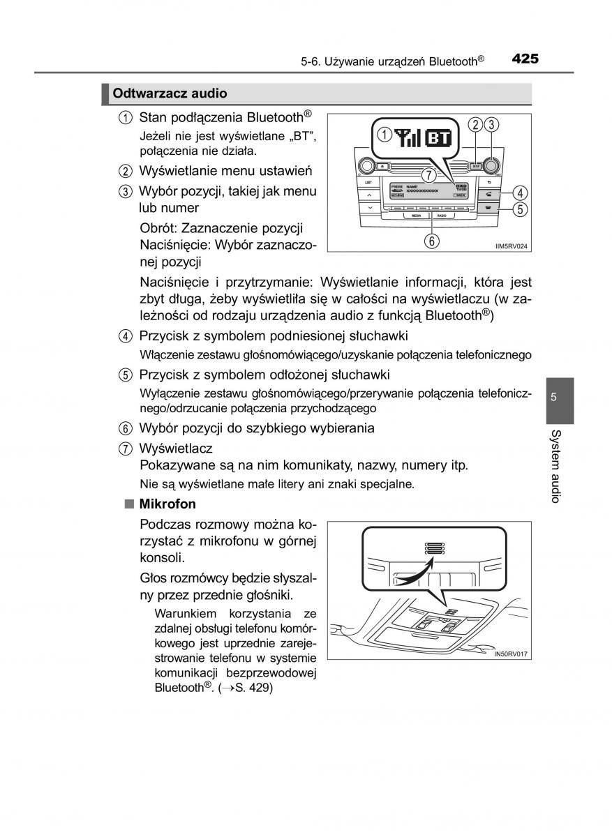 Toyota RAV4 IV 4 instrukcja obslugi / page 425