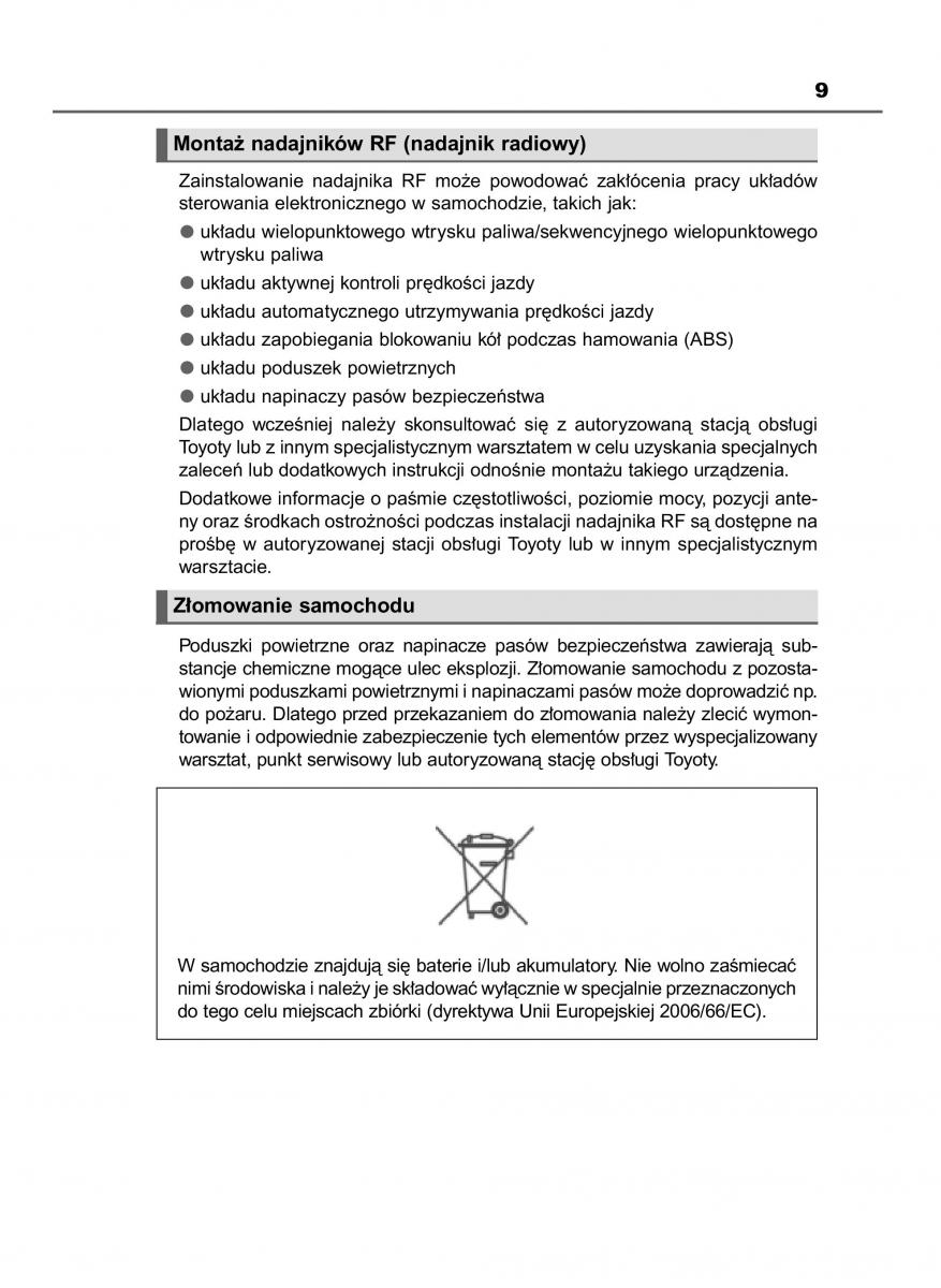Toyota RAV4 IV 4 instrukcja obslugi / page 9