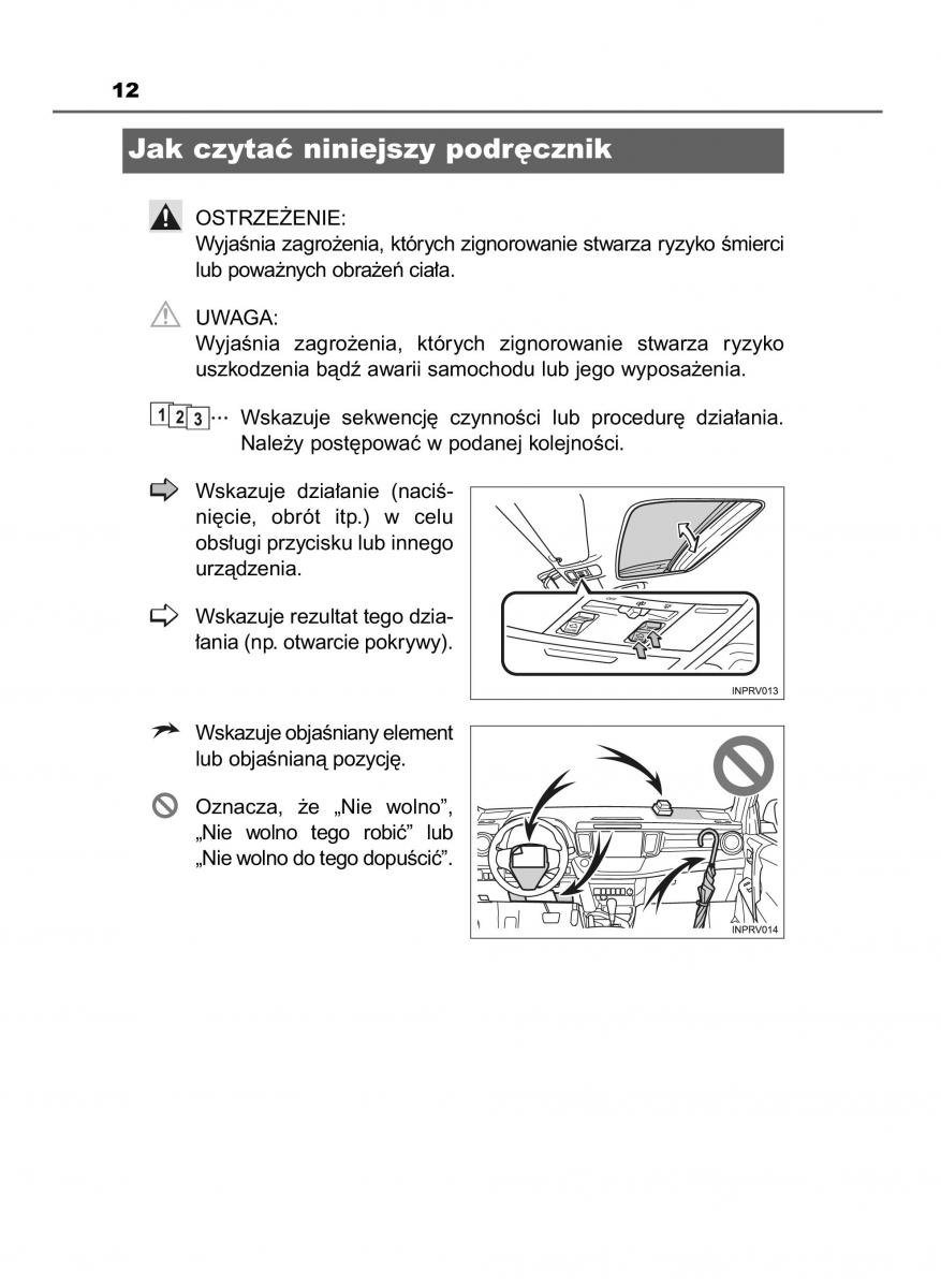 Toyota RAV4 IV 4 instrukcja obslugi / page 12