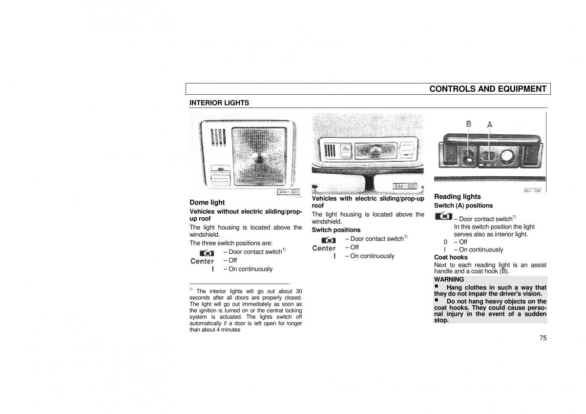 Audi 100 C3 owners manual / page 77