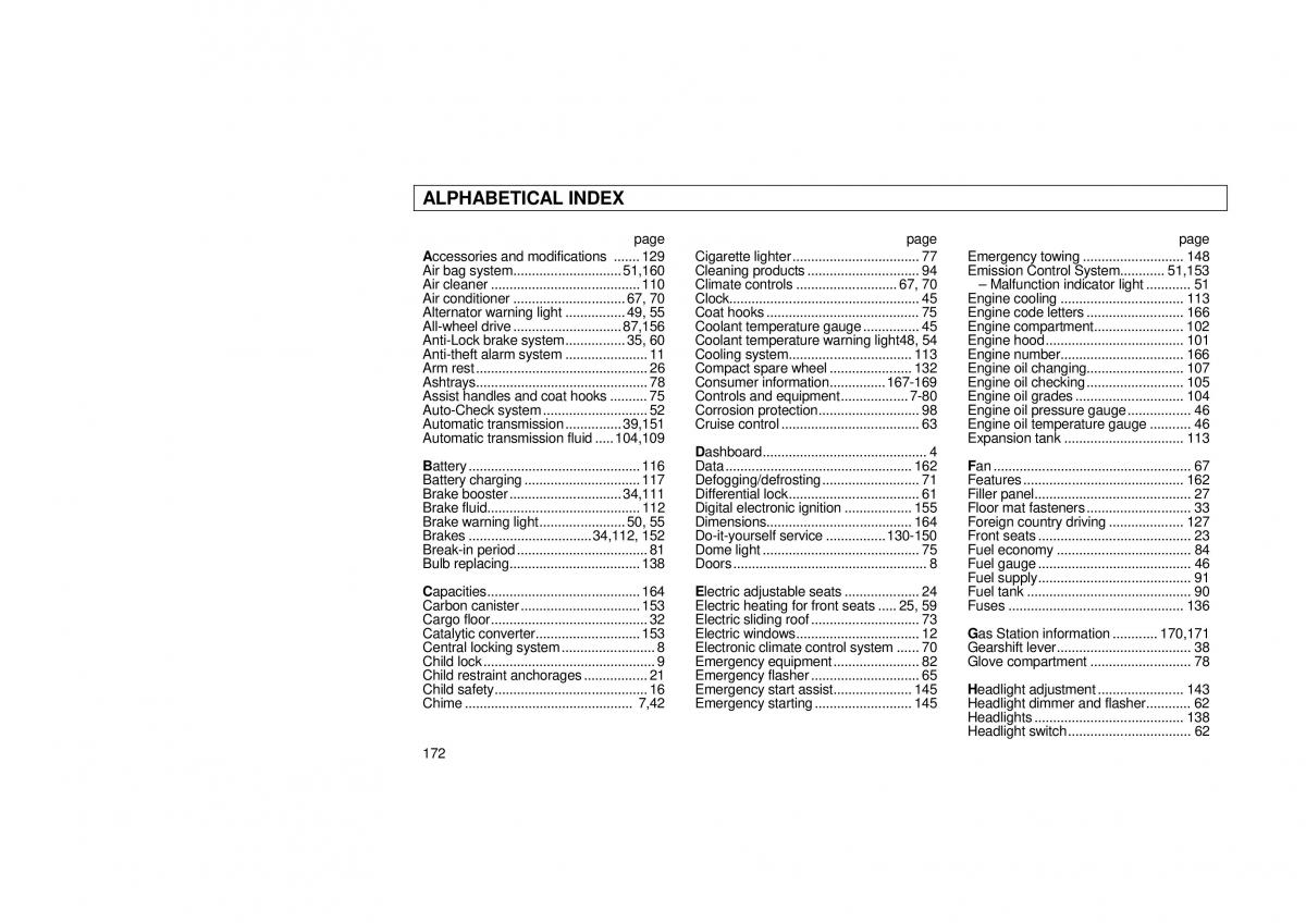 Audi 100 C3 owners manual / page 174