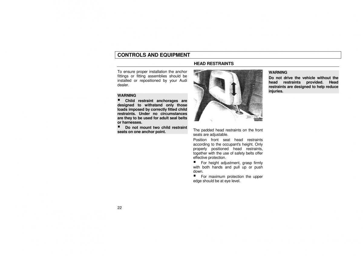 Audi 100 C3 owners manual / page 24