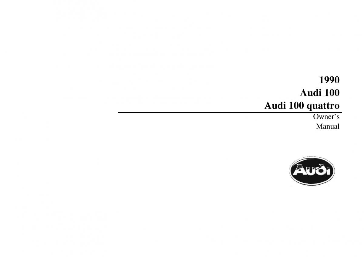 Audi 100 C3 owners manual / page 1