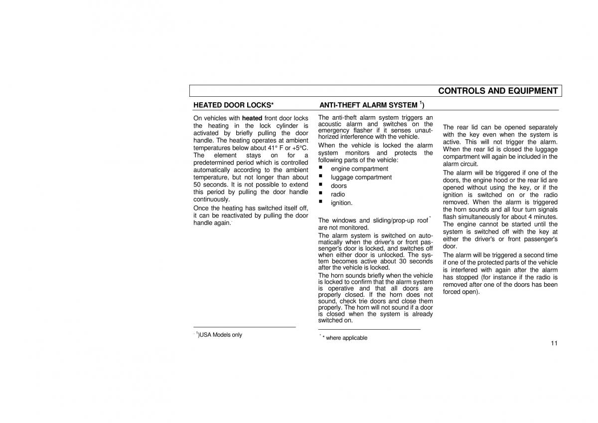 Audi 100 C3 owners manual / page 13