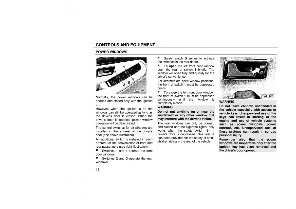 Audi 100 C3 owners manual / page 14