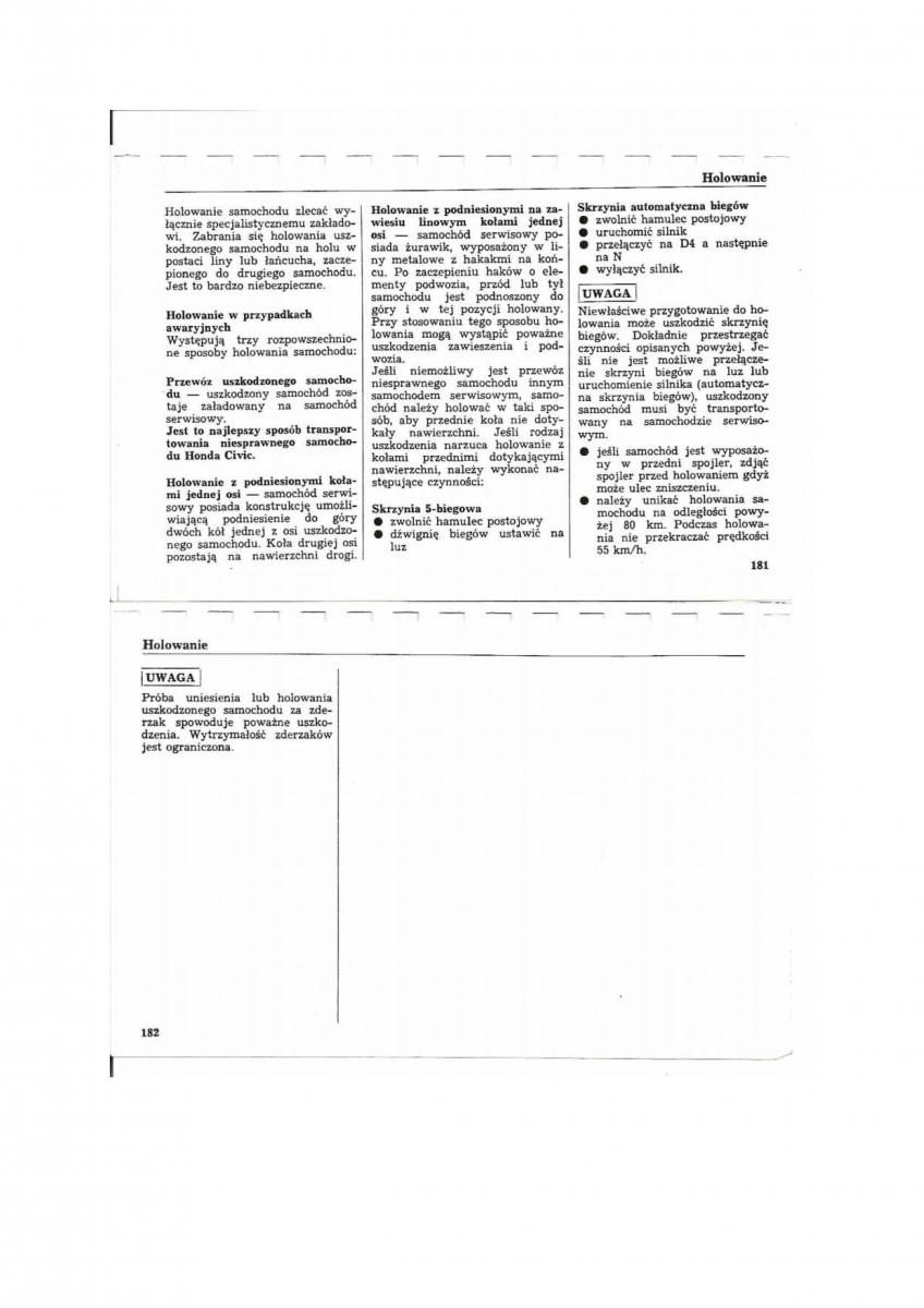 Honda Civic V 5 instrukcja obslugi / page 86