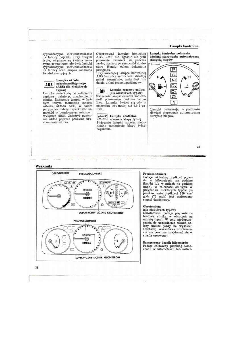 Honda Civic V 5 instrukcja obslugi / page 16