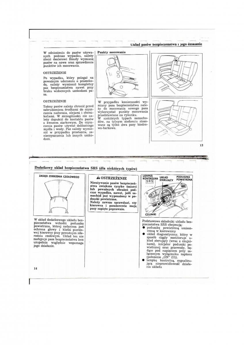 Honda Civic V 5 instrukcja obslugi / page 6