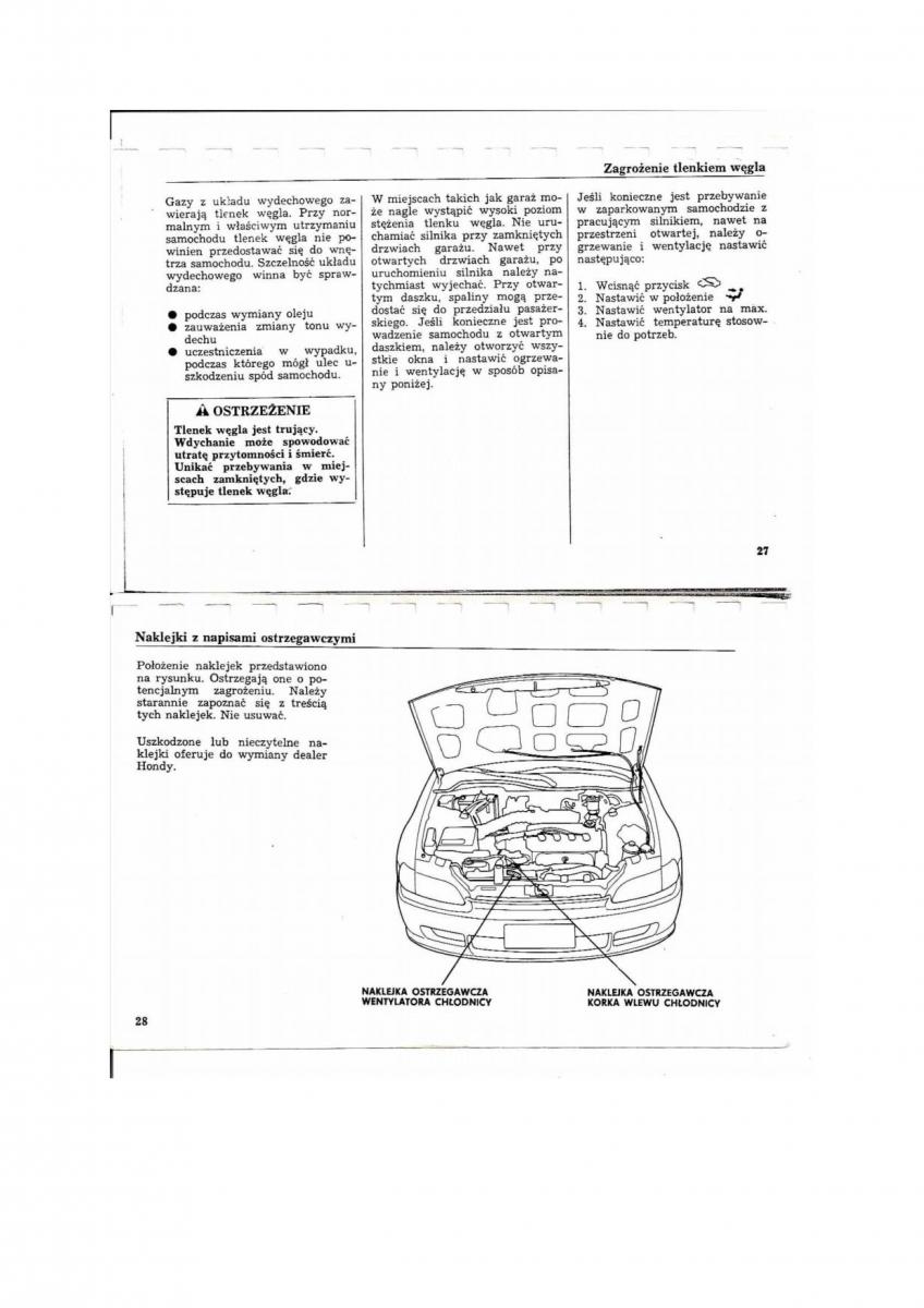Honda Civic V 5 instrukcja obslugi / page 12