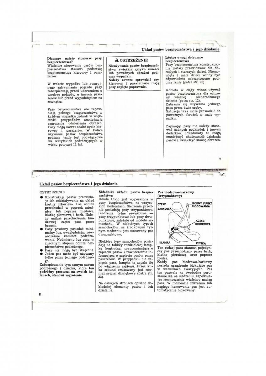 Honda Civic V 5 instrukcja obslugi / page 3