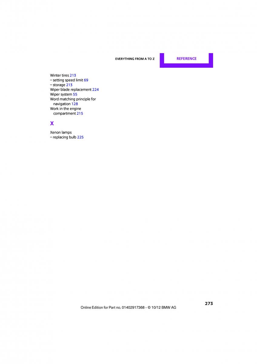 Mini Paceman owners manual / page 274