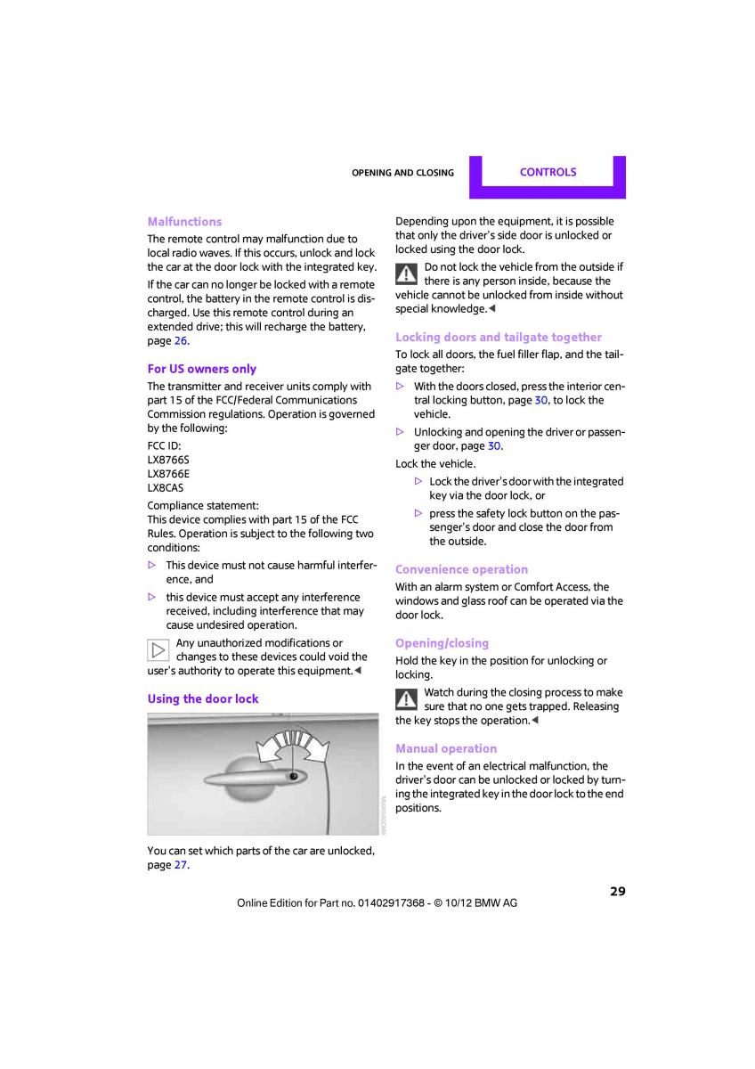 Mini Paceman owners manual / page 30