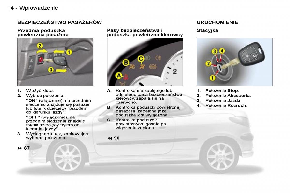 Peugeot 206 CC instrukcja obslugi / page 11