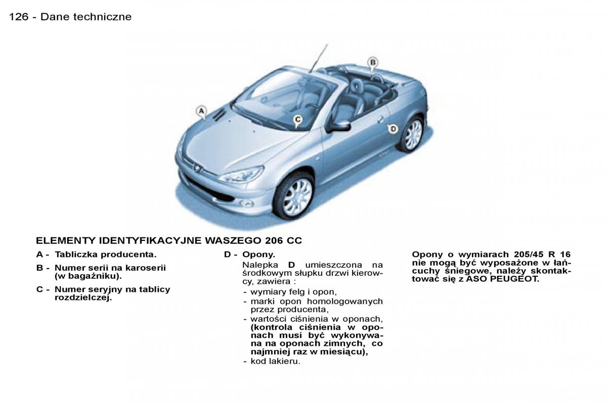 Peugeot 206 CC instrukcja obslugi / page 125