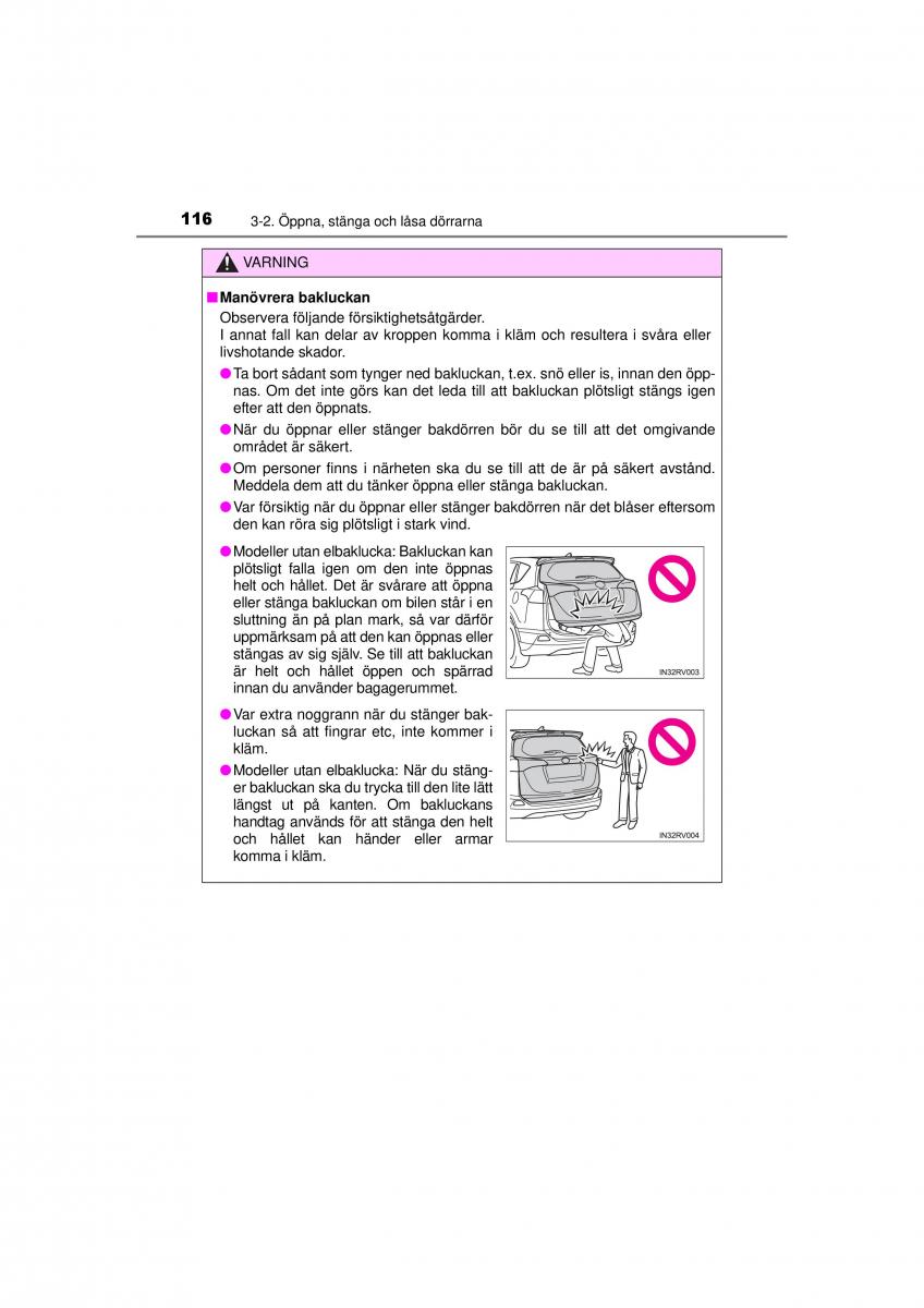 Toyota RAV4 IV 4 instruktionsbok / page 116