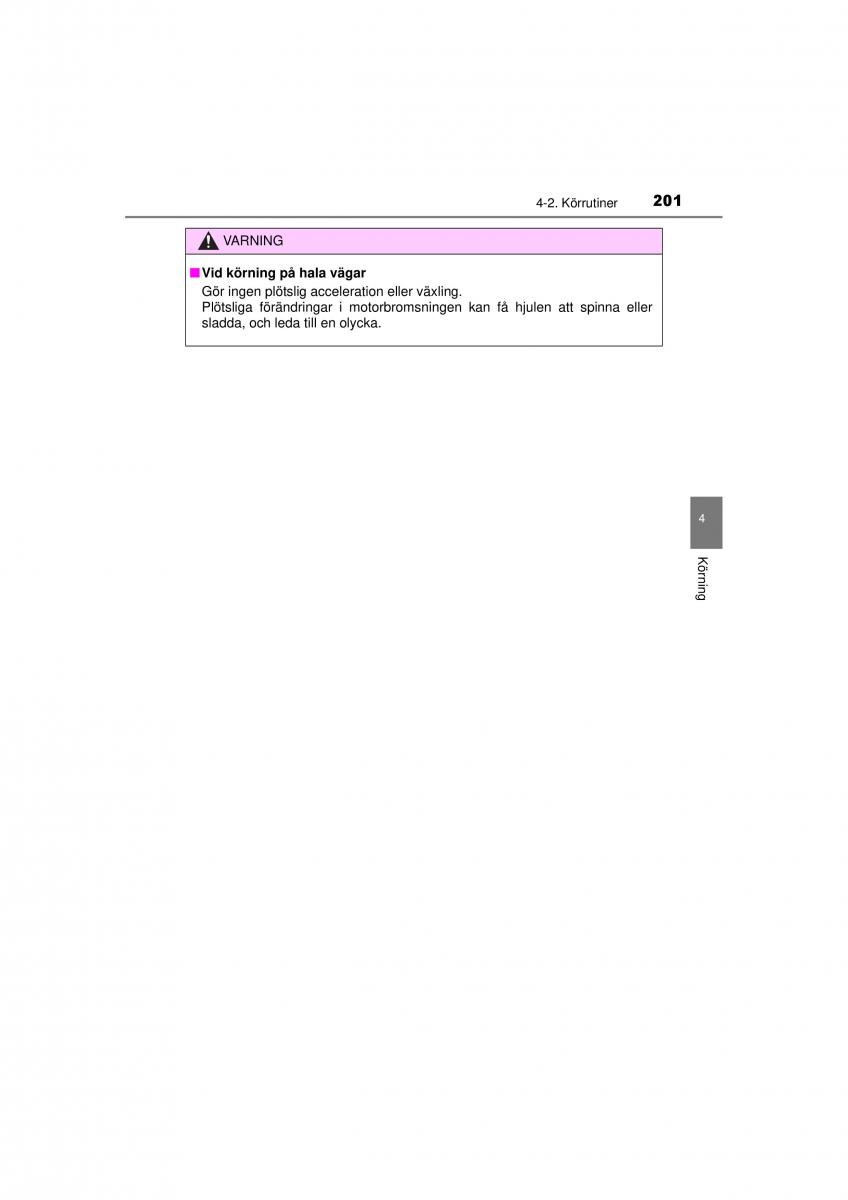 Toyota RAV4 IV 4 instruktionsbok / page 201