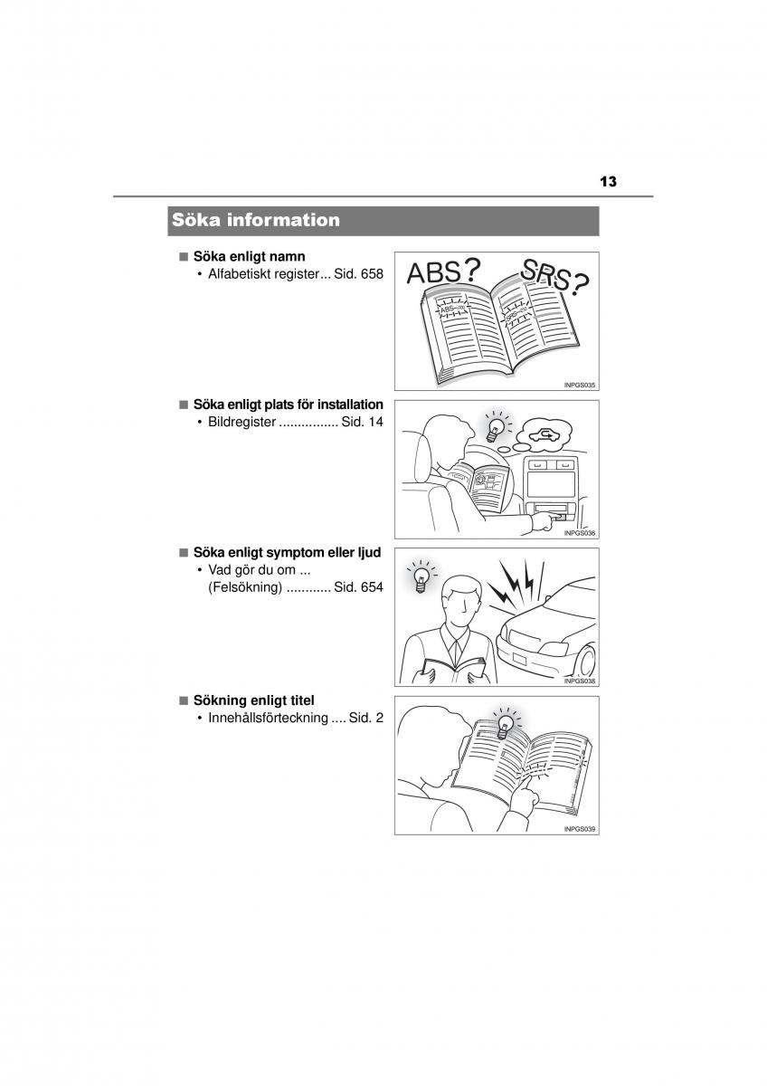 Toyota RAV4 IV 4 instruktionsbok / page 13