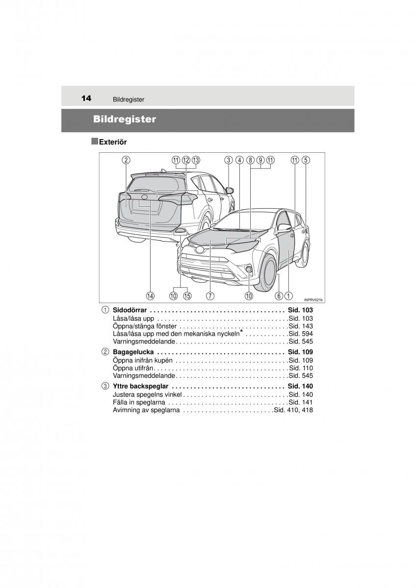 Toyota RAV4 IV 4 instruktionsbok / page 14