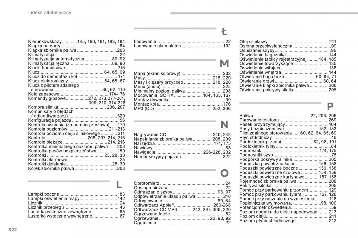 Peugeot 4008 instrukcja obslugi / page 324