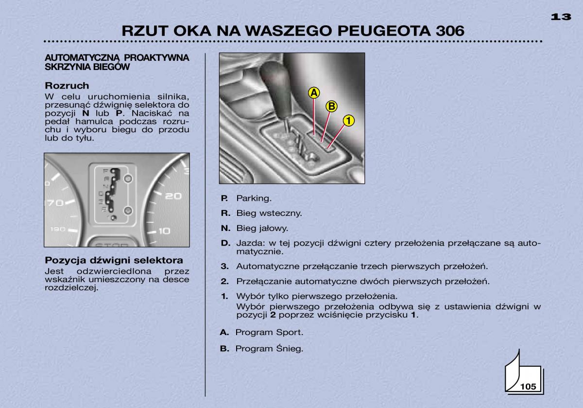 Peugeot 306 instrukcja obslugi / page 13