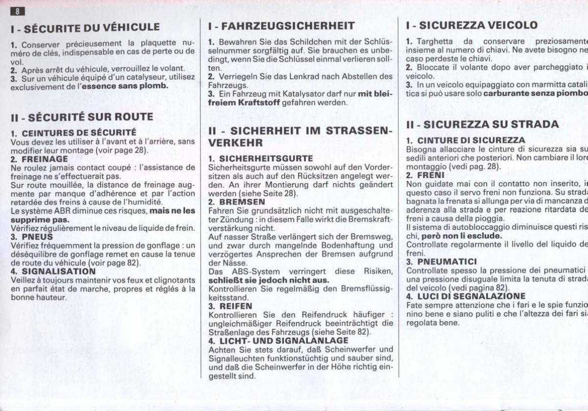 Peugeot 405 instrukcja obslugi / page 9