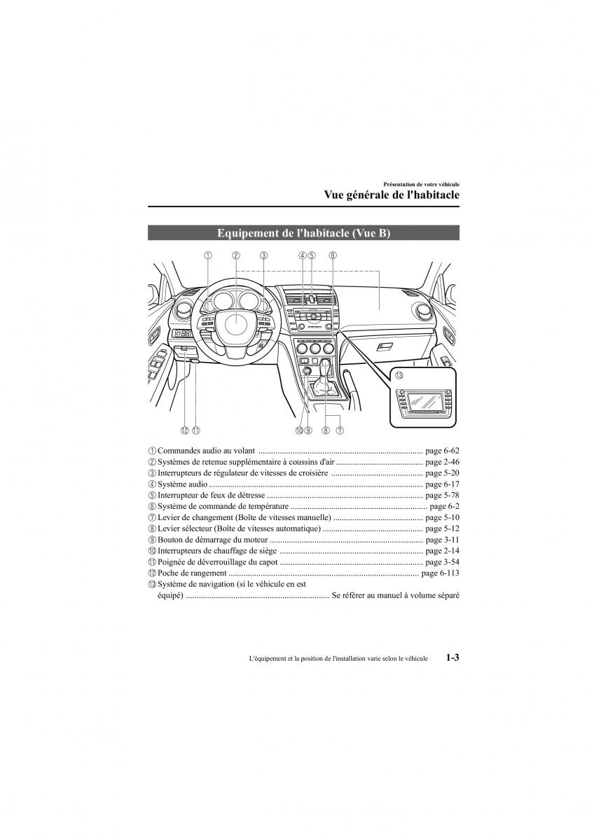 Mazda 6 II 2 manuel du proprietaire / page 9