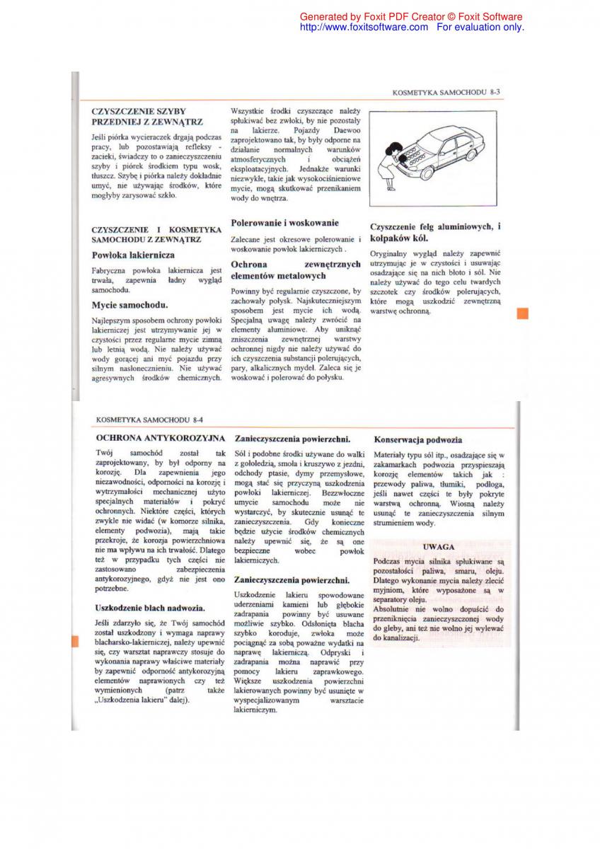 Daewoo Leganza instrukcja obslugi / page 92