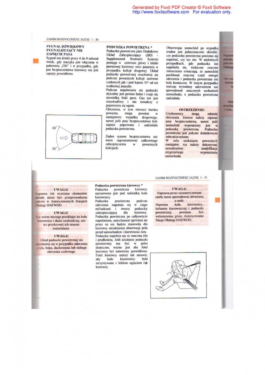 Daewoo Leganza instrukcja obslugi / page 19
