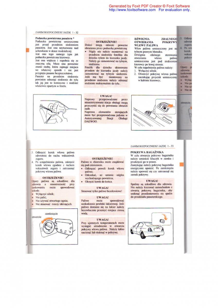 Daewoo Leganza instrukcja obslugi / page 20