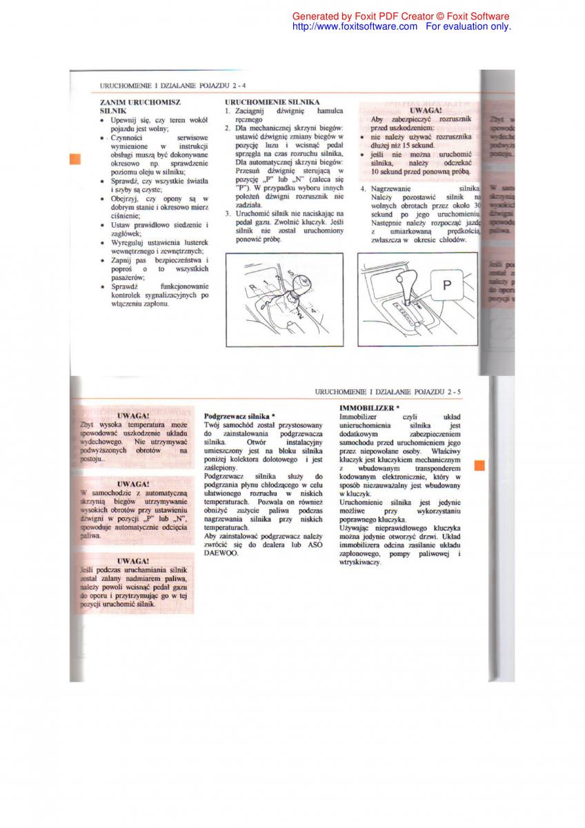 Daewoo Leganza instrukcja obslugi / page 24