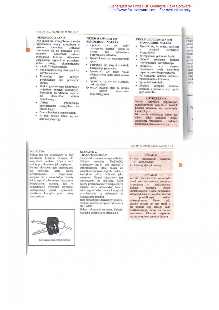 manual  Daewoo Leganza instrukcja / page 5