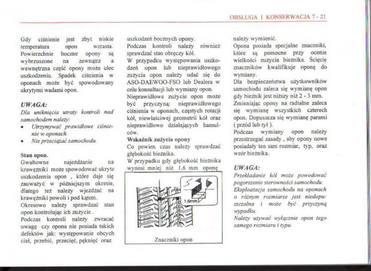 Daewoo Matiz instrukcja obslugi / page 111