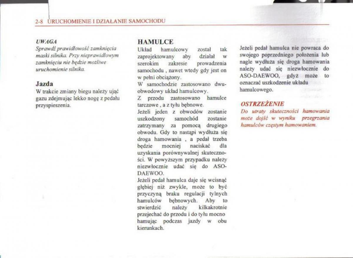 Daewoo Matiz instrukcja obslugi / page 34