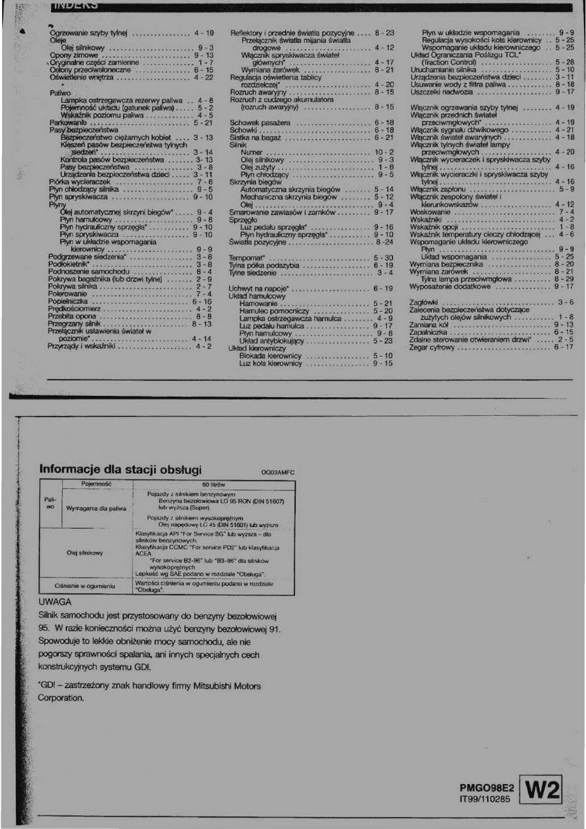 Mitsubishi Carisma instrukcja obslugi / page 102