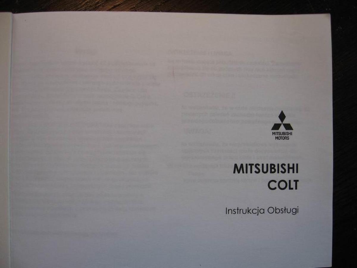 Mitsubishi Colt V 5 CJO instrukcja obslugi / page 1