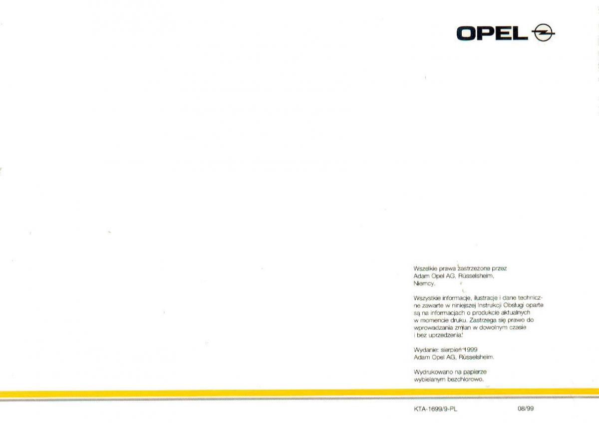 Opel Omega Vauxhall Omega B FL instrukcja obslugi / page 239
