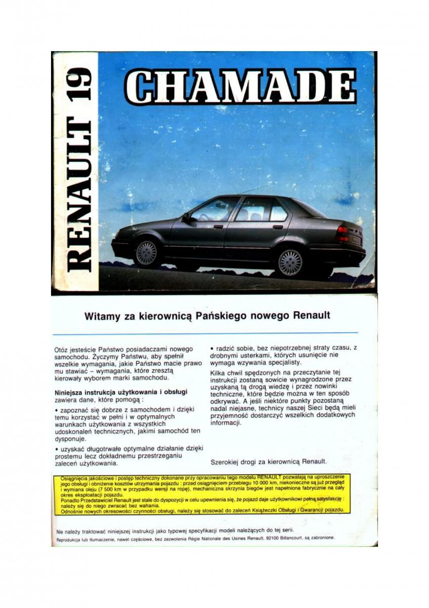 Renault 19 instrukcja obslugi / page 1