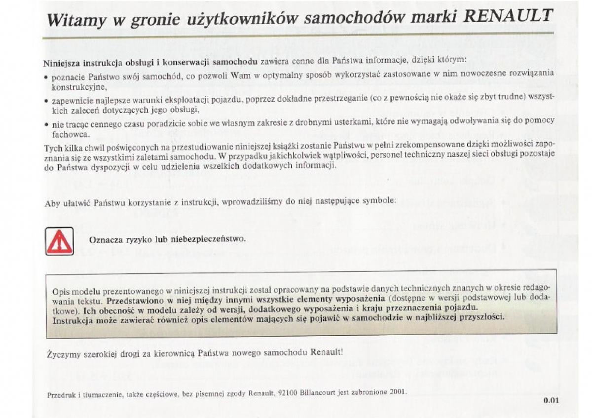 Renault Clio II PHII instrukcja obslugi / page 3