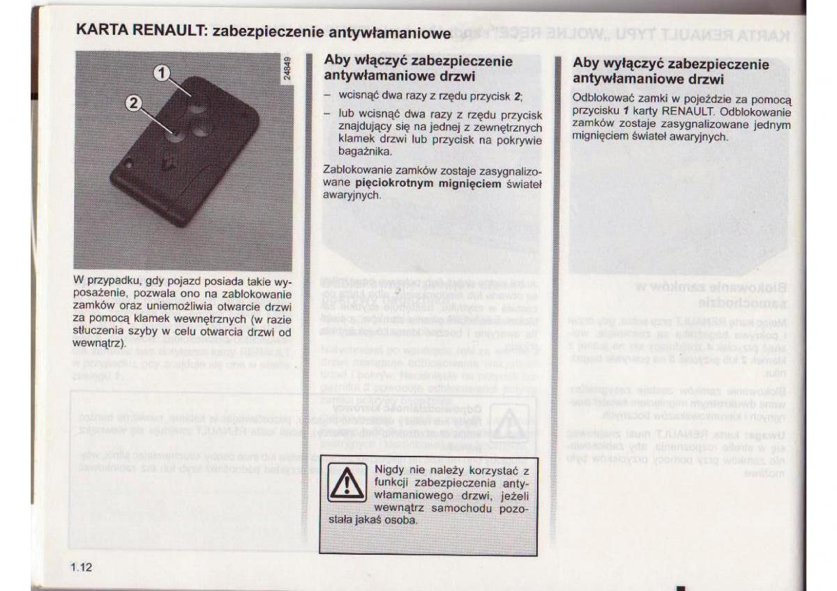 Renault Clio III PHI instrukcja obslugi / page 13