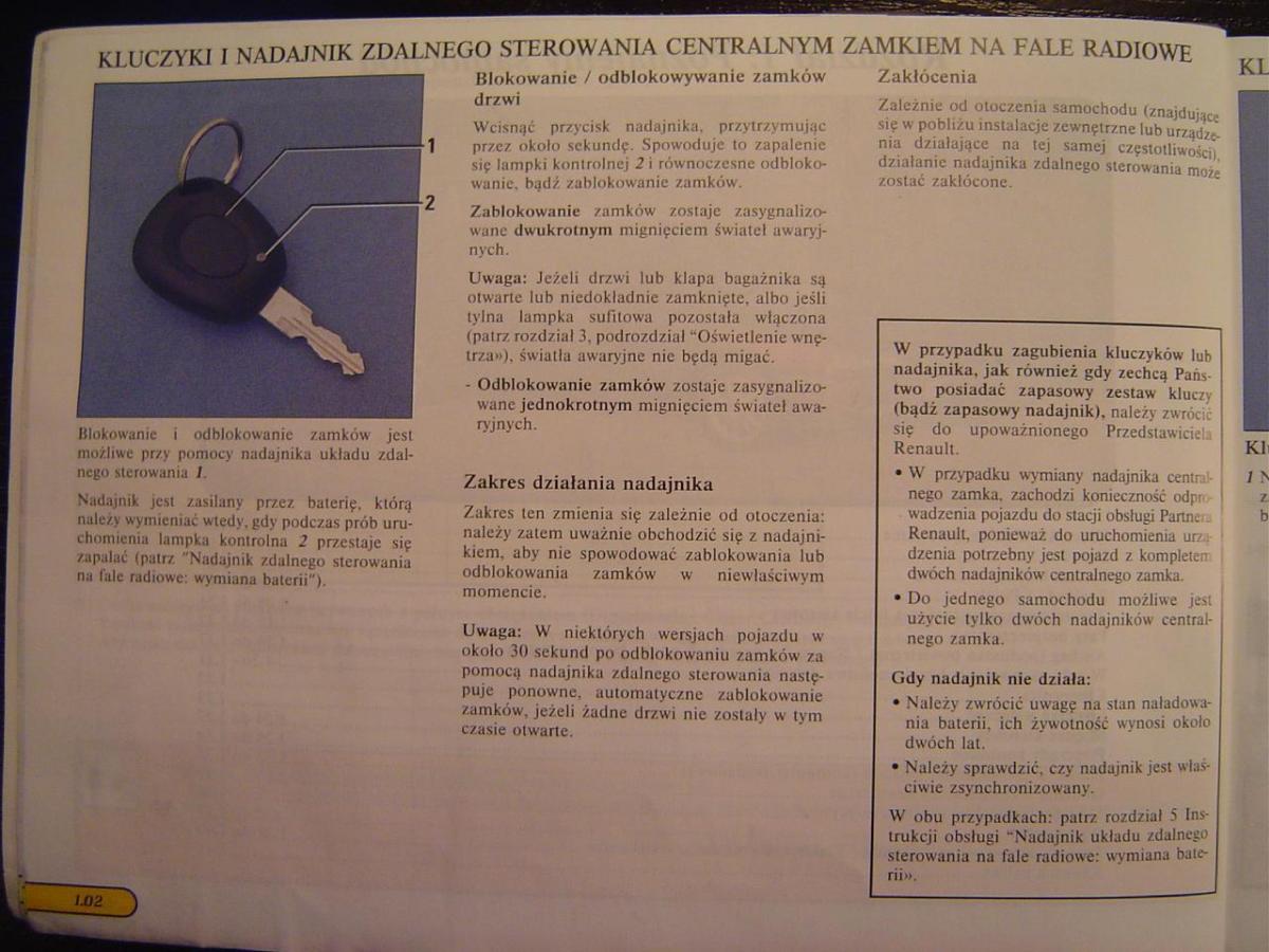 Renault Safrane I instrukcja obslugi / page 8