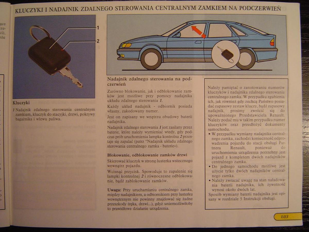 Renault Safrane I instrukcja obslugi / page 9