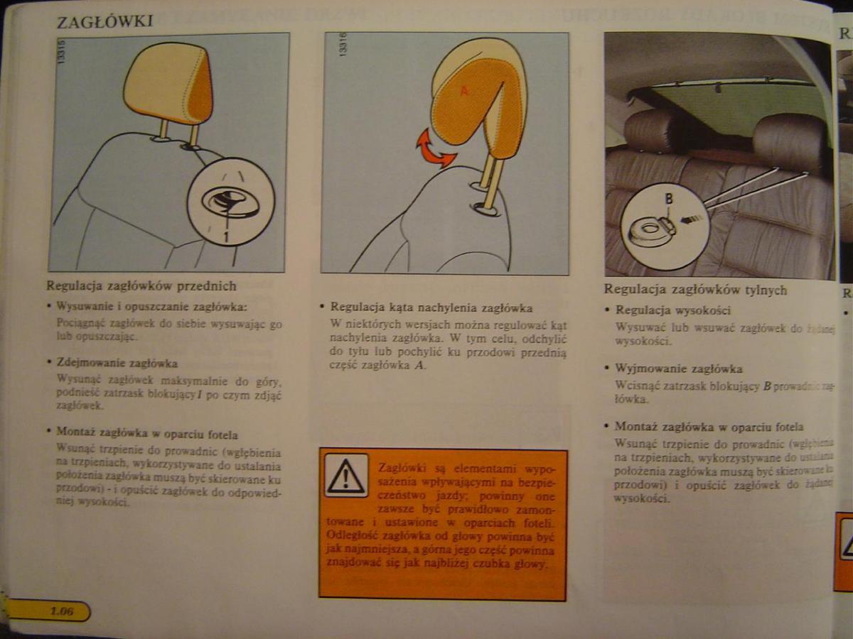Renault Safrane I instrukcja obslugi / page 12