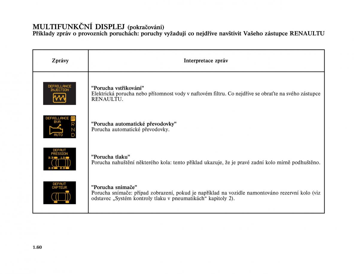 Renault Vel Satis instrukcja obslugi / page 70